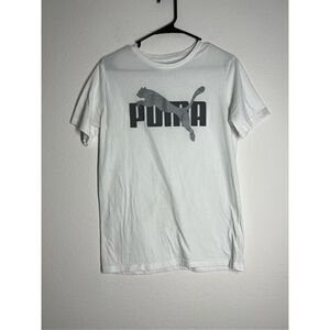 PUMA BOYS' T-SHIRT White Black Size XL (18-20)